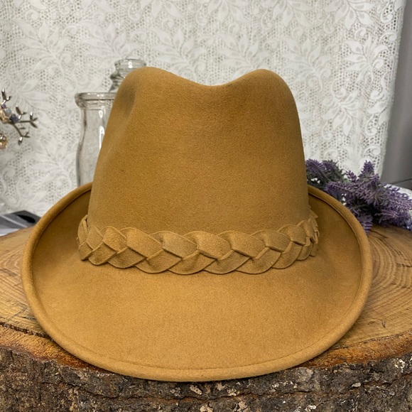 COPY - Dobbs New York Fedora Hat with Braid  Size 58.8 cm 7 1/4 - 7 3/8  Large - Picture 3 of 7